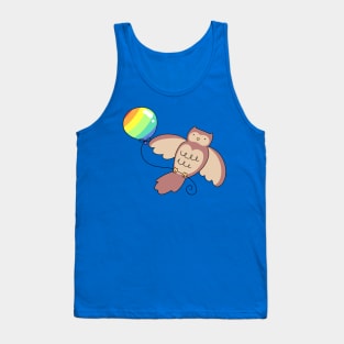 Rainbow Balloon Owl Tank Top